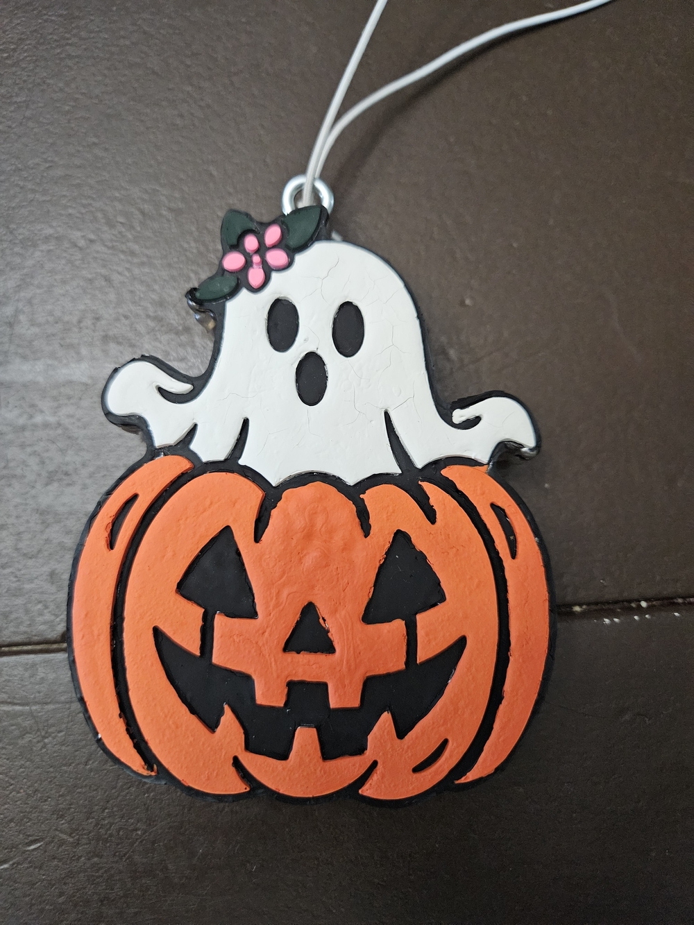 Handcrafted Halloween Ghost in Pumpkin Car Freshie Scent Butt Naked